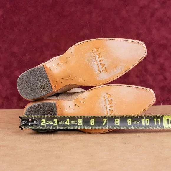 Ariat Women Hazen Taupe Suede Western Cowboy Party Festival Boots sz 8 - Picture 5 of 10